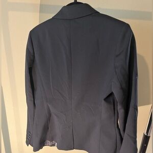 H&M Black Blazer Jacket Career Casual Pockets Stretch Light Wool Blend 6 Used